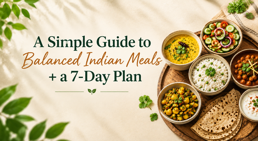 Healthy Indian family meals with dal, rice, roti, vegetables, salad and curd for a balanced 7-day family meal plan