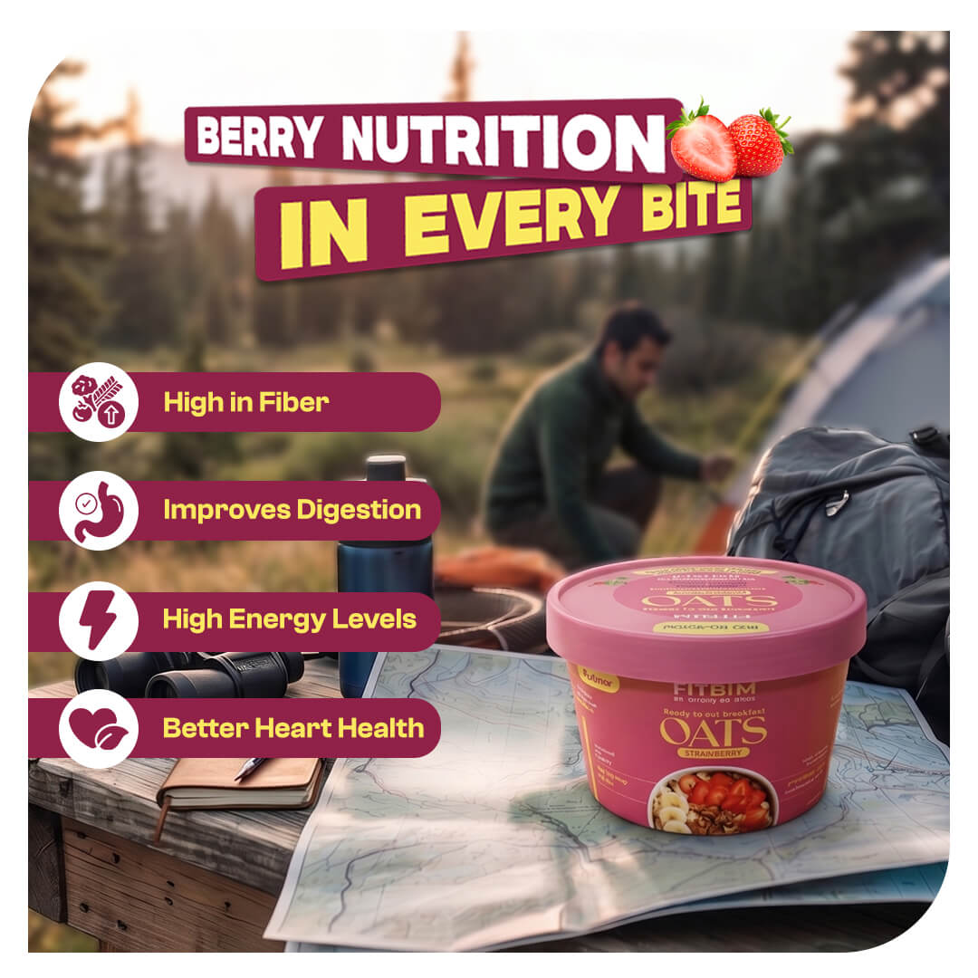 Instant Oats Cups Combo – Bhim Banana, Strawberry & Pineapple - Pack of 6