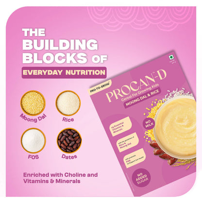 Procan-D Moong Dal & Rice Growing Kids Nutrition Cereal - 300g Box