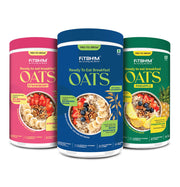 Bhim Banana, Pineapple & Strawberry Ready-to-Eat Oats Combo – Pack of 3 x 300g Jars