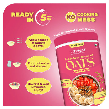 Strawberry Ready-to-Eat Oats – 300g Jar