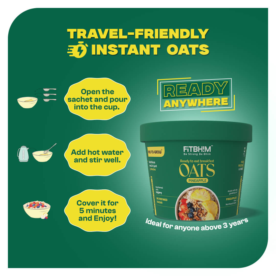 Pineapple Instant Oats Cups – Pack of 5