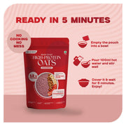 Ready-to-Eat Strawberry High Protein Oats - 50g Single Serve ( Pack of 5 )