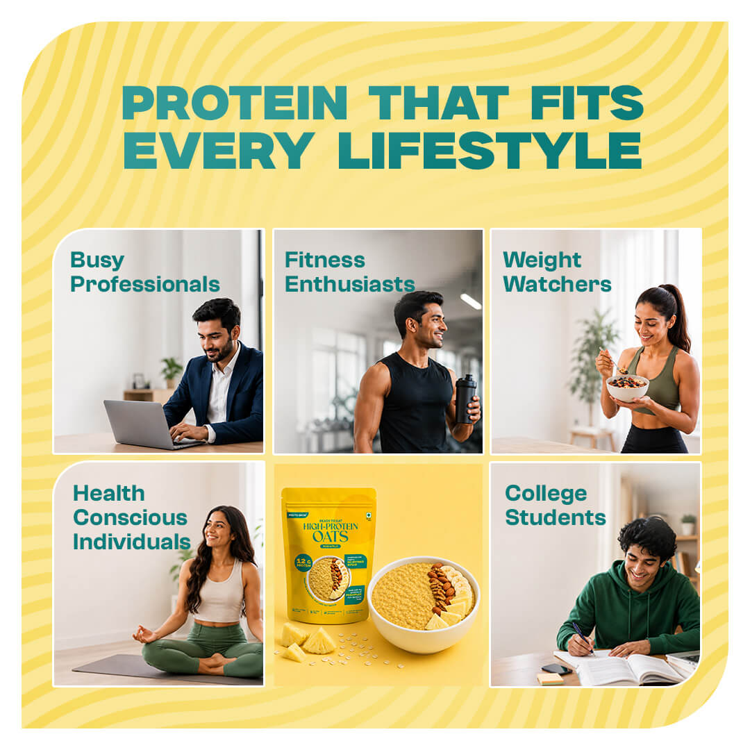 Ready-to-Eat Pineapple High Protein Oats - 50g Single Serve ( Pack of 5 )