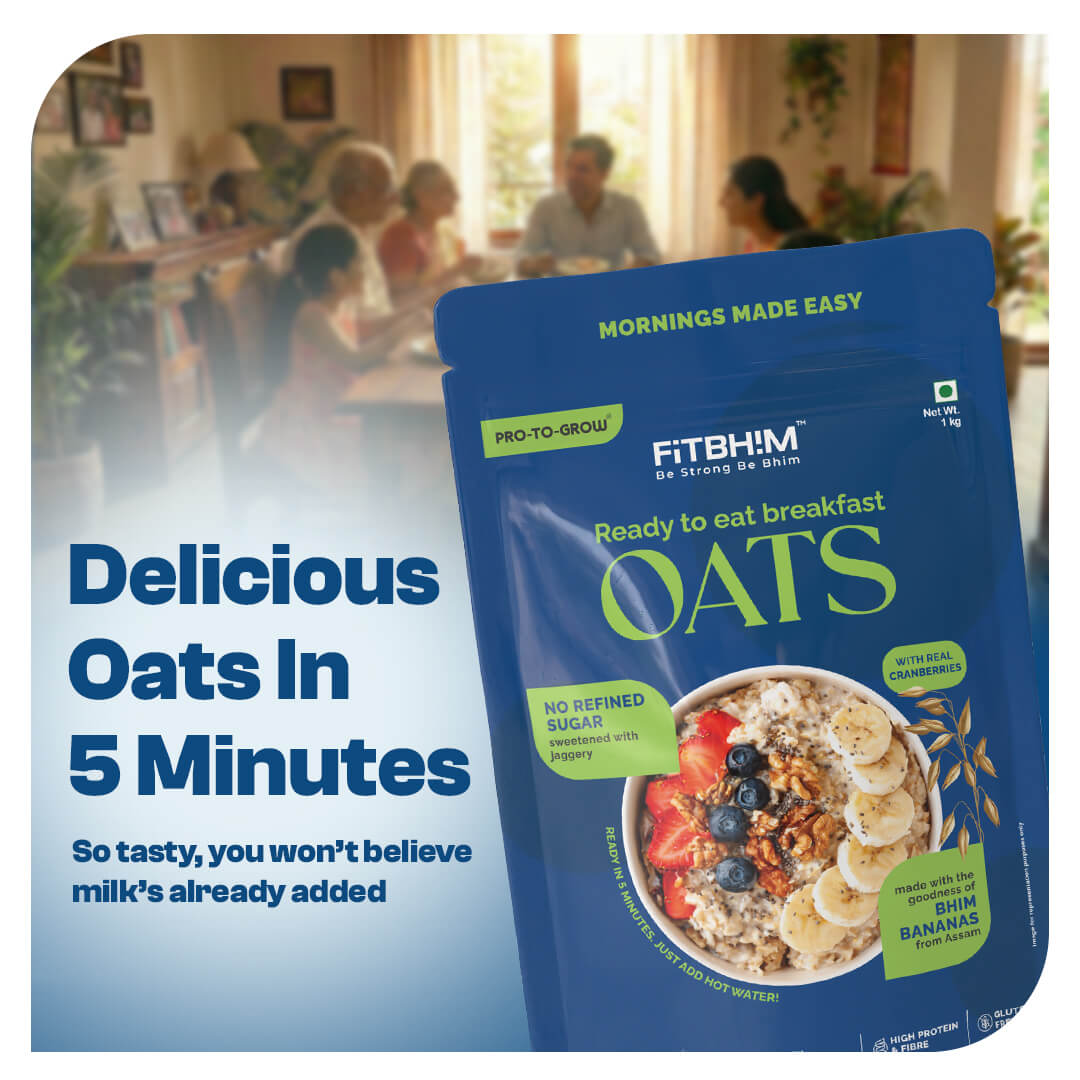 Bhim Banana Ready-to-Eat Oats Value Pack – 1kg with Complimentary Bowl