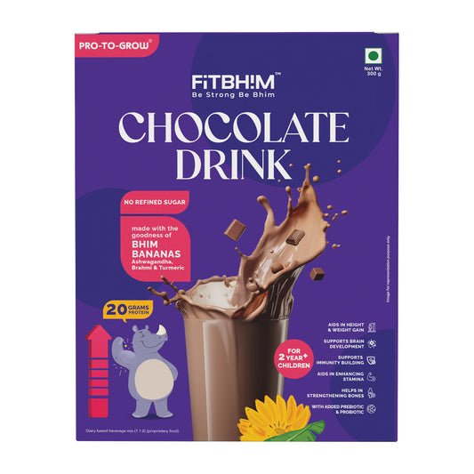 Chocolate Health Drink for Kids with Bhim Banana, Brahmi & Ashwagandha – 300g Box