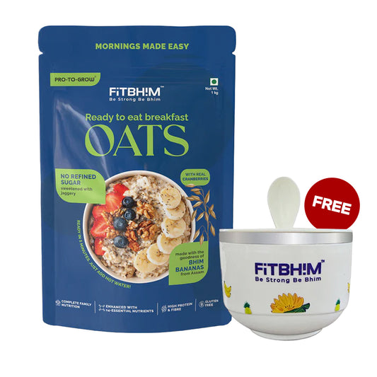 Bhim Banana Ready-to-Eat Oats Value Pack – 1kg with Complimentary Bowl
