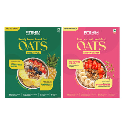 Pineapple & Strawberry Ready-to-Eat Oats Combo – Pack of 2 x 300g Box
