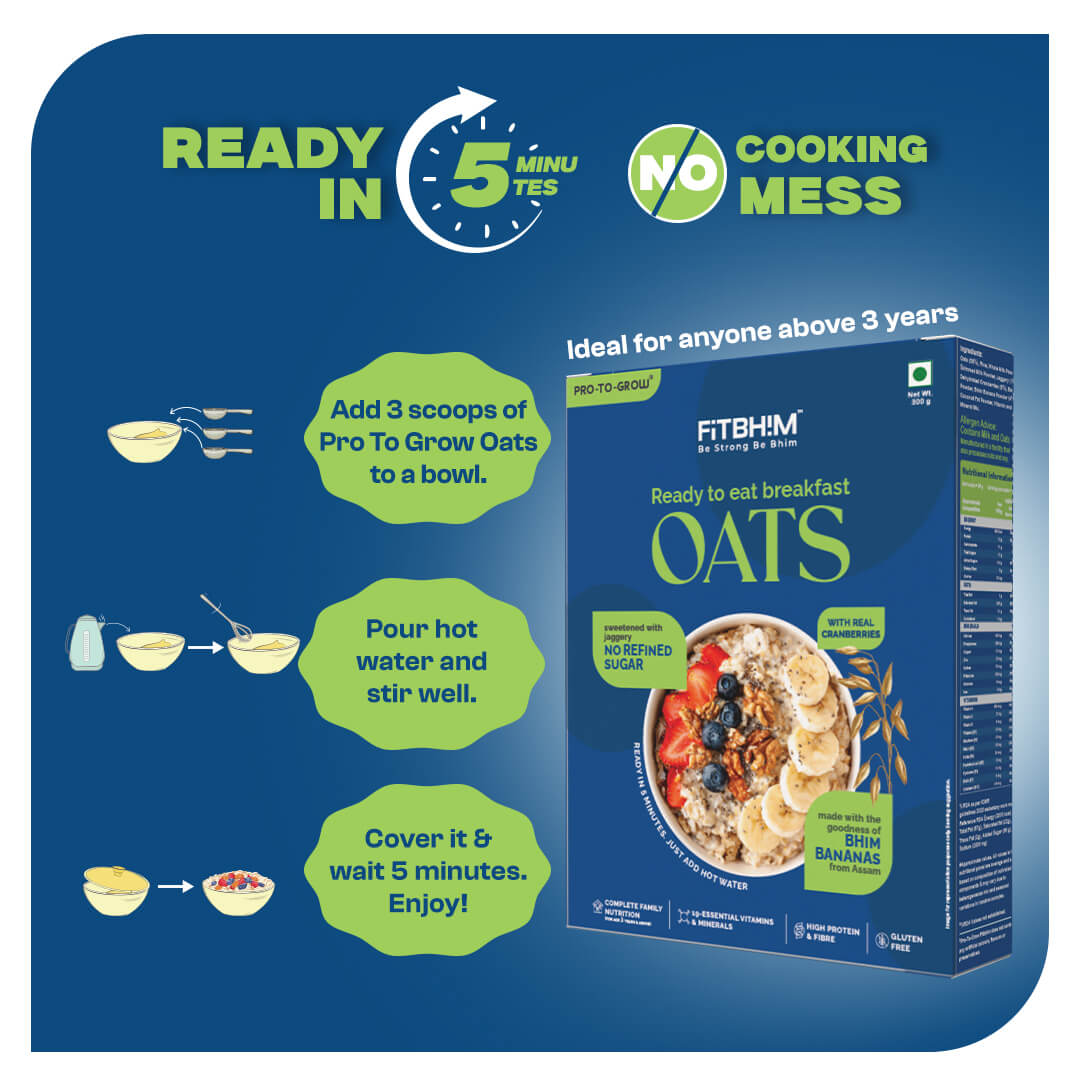 Bhim Banana Oats & Stainless Steel Bowl Combo – 300g Box + 500ml Bowl