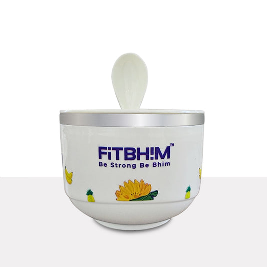 Stainless Steel Bowl with Lid & Spoon – 500ml