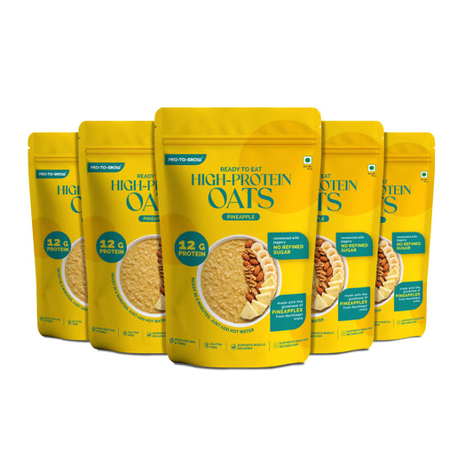 Ready-to-Eat Pineapple High Protein Oats - 50g Single Serve ( Pack of 5 )