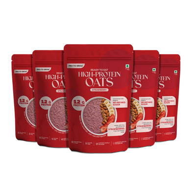 Ready-to-Eat Strawberry High Protein Oats - 50g Single Serve ( Pack of 5 )