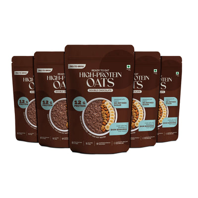 Ready-to-Eat Double Chocolate High Protein Oats - 50g Single Serve ( Pack of 5 )