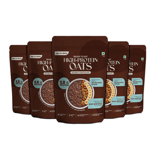 Ready-to-Eat Double Chocolate High Protein Oats - 50g Single Serve ( Pack of 5 )