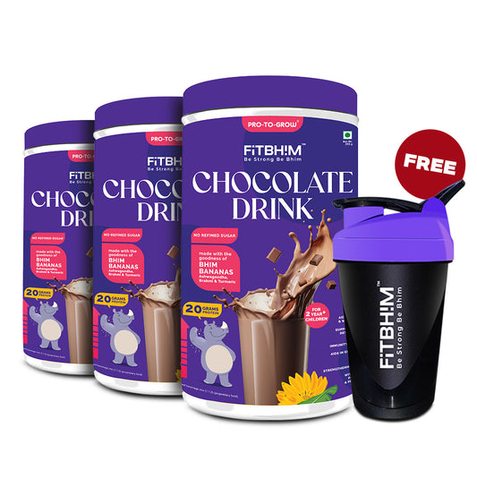 Chocolate Health Drink for Kids Pack of 3 – 200g Jars with Complimentary Sipper