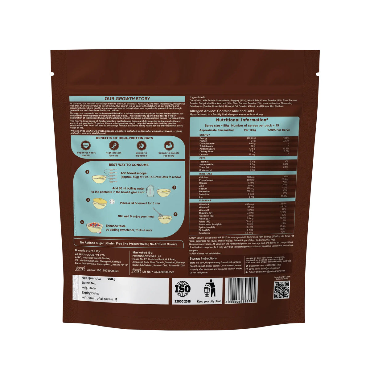 High-Protein Double Chocolate Oats Value Pack – 750g