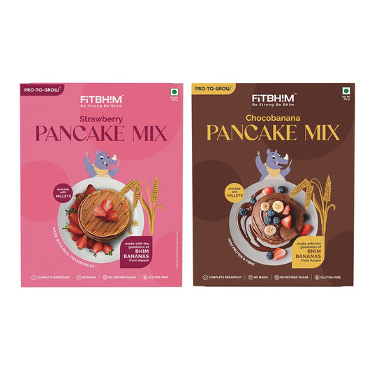 Choco Banana & Strawberry Healthy Pancake Mix Combo – 2 x 250g