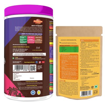 Complete Family Health and Nutritional Pack of Fitbhim Chocolate Drink 200g and Kola Khar 50g, Combo Pack and Value Pack of 2.